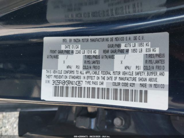 3MZBPABM3RM414357 Mazda pyukd