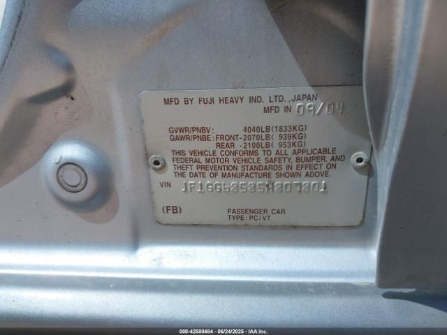 2005 SUBARU IMPREZA OUTBACK SPORT JF1GG68585H807801 Photo 8