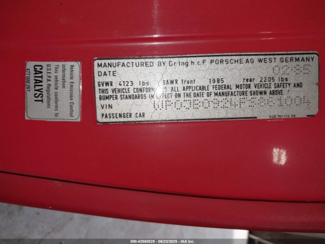 1985 PORSCHE 928 WP0JB0924FS861004 Photo 8