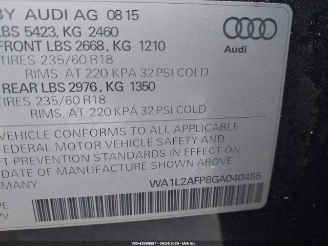 2016 AUDI Q5 WA1L2AFP8GA040455 Photo 8
