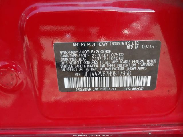 2017 SUBARU WRX STI JF1VA2V67H9817958 Photo 8