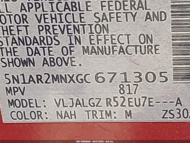 5N1AR2MNXGC671305 Nissan 2016