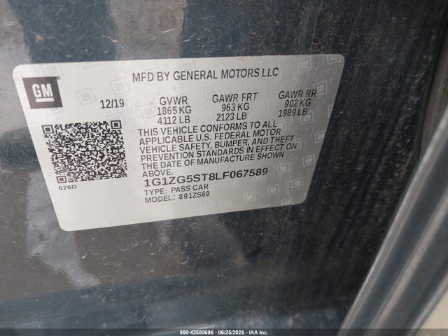 1G1ZG5ST8LF067589 Chevrolet lfv - direct injection, variable valve timing, gen 1