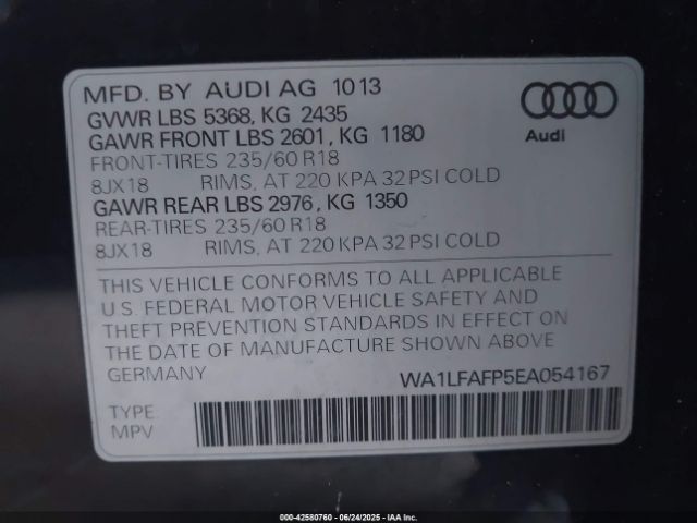 2014 AUDI Q5 WA1LFAFP5EA054167 Photo 8