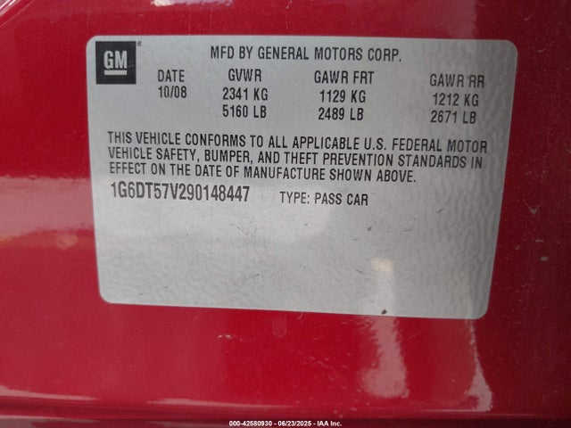 2009 CADILLAC CTS 1G6DT57V290148447 Photo 8