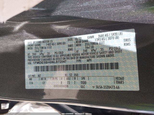 1FMDE5BH0NLB72047 Ford ecoboost