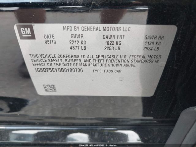 2011 CADILLAC CTS 1G6DF5EY8B0100736 Photo 8
