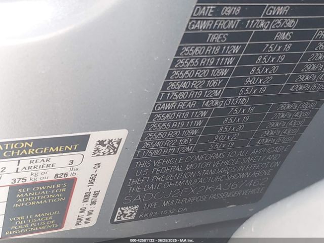 2019 JAGUAR F-PACE SADCJ2FX2KA367462 Photo 8