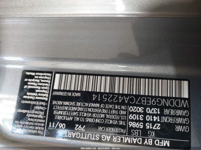 2012 MERCEDES-BENZ S 550 WDDNG9EB7CA422514 Photo 8