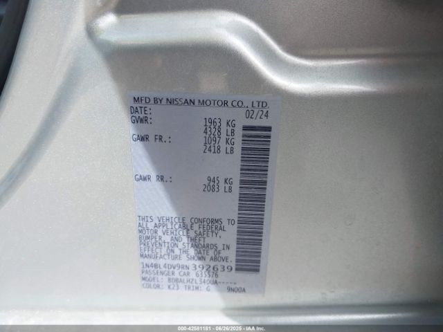 1N4BL4DV9RN392639 Nissan Altima