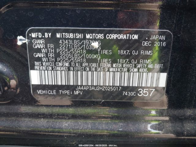 2017 MITSUBISHI OUTLANDER SPORT JA4AP3AU2HZ025017 Photo 8