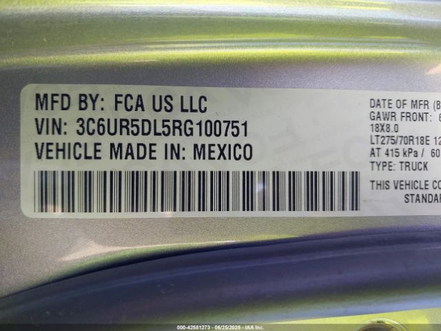 3C6UR5DL5RG100751 RAM 2500