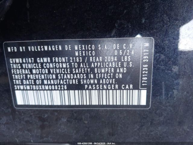 3VW5M7BUXRM088226 Volkswagen tsi