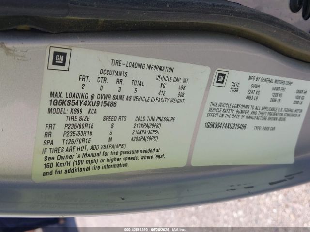 1999 CADILLAC SEVILLE 1G6KS54Y4XU915486 Photo 8