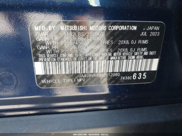 2024 MITSUBISHI OUTLANDER JA4J4VA89RZ012080 Photo 8