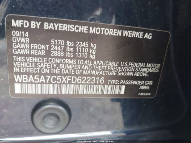 2015 BMW 528I WBA5A7C5XFD622316 Photo 8