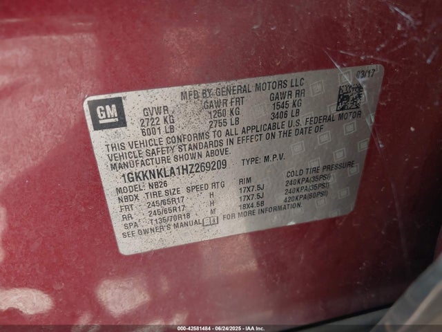 1GKKNKLA1HZ269209 GMC lcv - sidi: spark ignited direct injection, vvt: variable valve timing, dcvcp, e85 max, e0-e100, alum