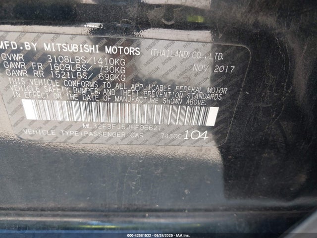 ML32F3FJ5JHF06621 Mitsubishi MIRAGE G4