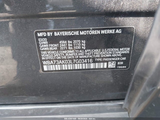 WBA73AK03L7G03416 BMW 228I
