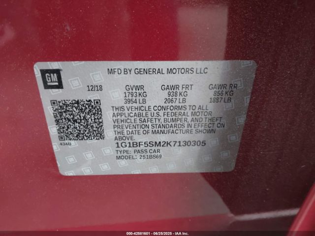 2019 CHEVROLET CRUZE 1G1BF5SM2K7130305 Photo 8