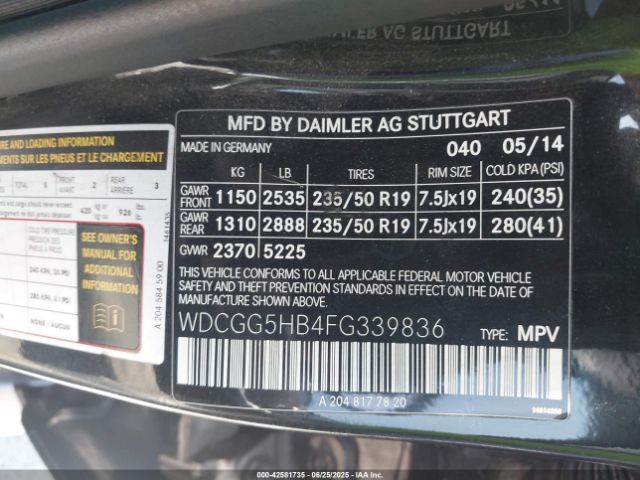 WDCGG5HB4FG339836 Mercedes-Benz Glk-Class