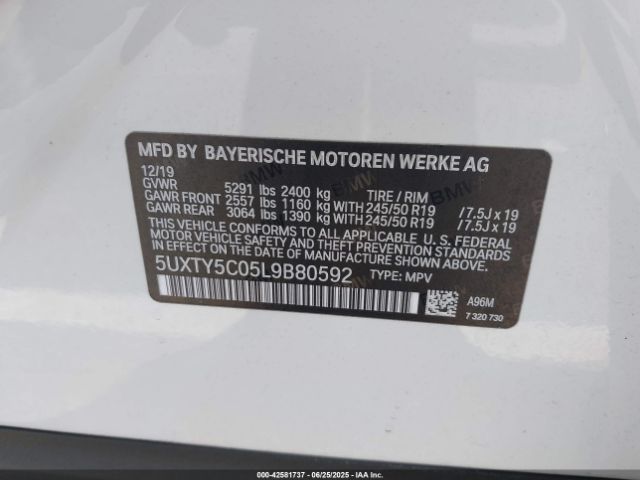 2020 BMW X3 5UXTY5C05L9B80592 Photo 8