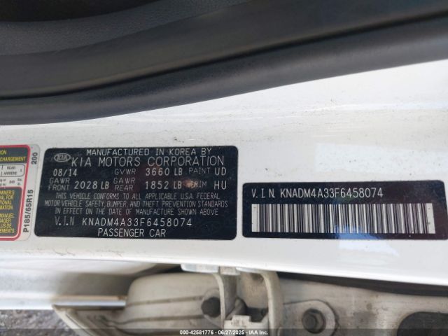 KNADM4A33F6458074 KIA dohc gamma