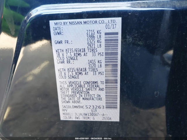 5N1DL0MN9HC523263 Infiniti QX60