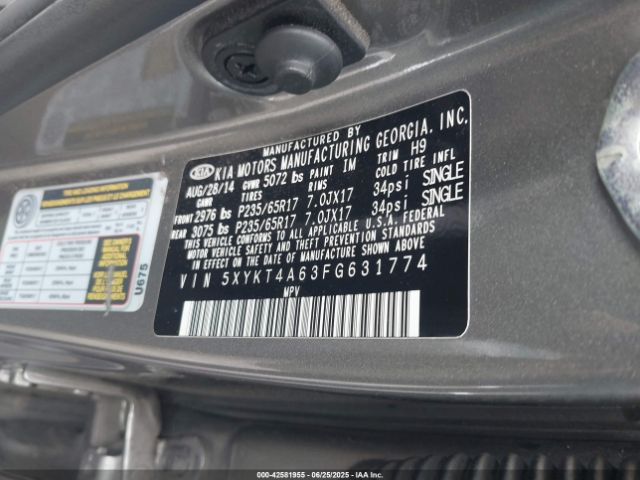 2015 KIA SORENTO 5XYKT4A63FG631774 Photo 8