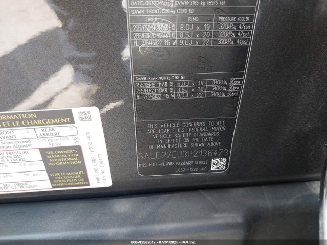 SALE27EU3P2136473 Land Rover aj120