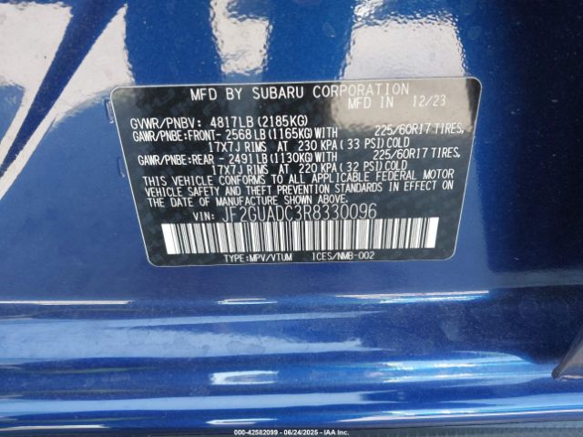 2024 SUBARU CROSSTREK JF2GUADC3R8330096 Photo 8