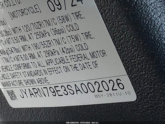 Yamaha Mtn1000 (mt-10) 2025 JYARN79E3SA002026 Image 10