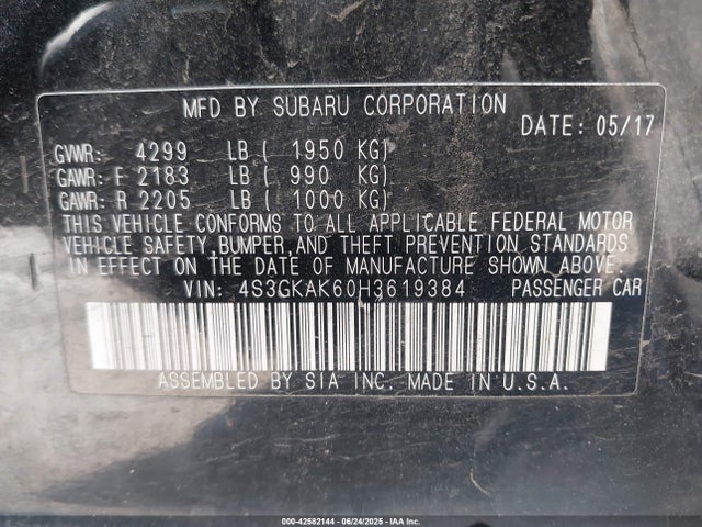 Subaru na 2017 4S3GKAK60H3619384 Image 9