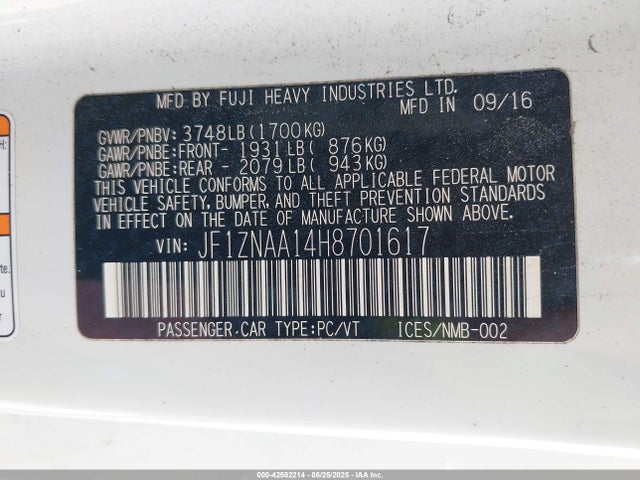 JF1ZNAA14H8701617 Toyota na
