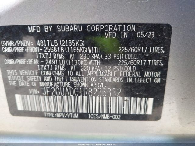 2024 SUBARU CROSSTREK JF2GUADC1R8236332 Photo 8