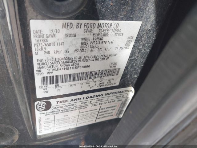 2011 FORD EXPEDITION EL 1FMJK1H51BEF18866 Photo 8