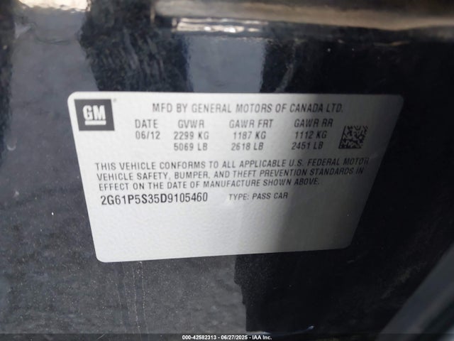 2013 CADILLAC XTS 2G61P5S35D9105460 Photo 8