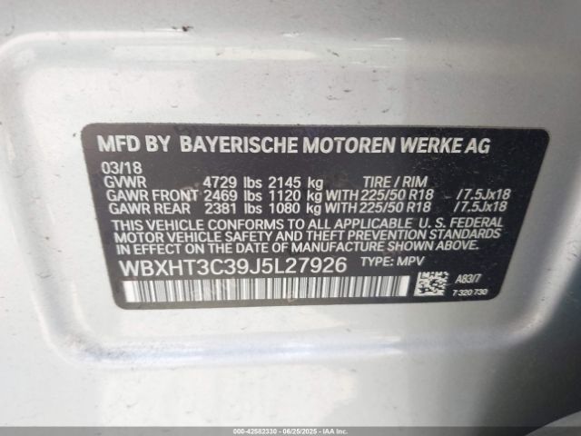 2018 BMW X1 WBXHT3C39J5L27926 Photo 8