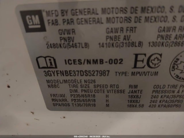 2013 CADILLAC SRX 3GYFNBE37DS527987 Photo 8
