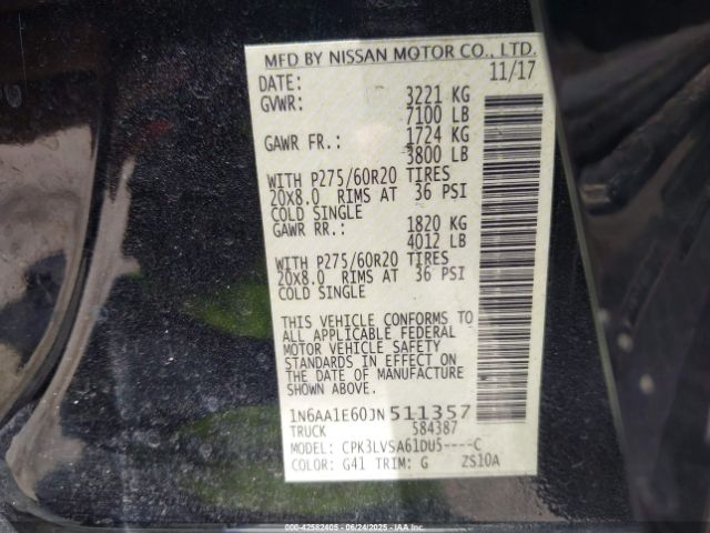 2018 NISSAN TITAN 1N6AA1E60JN511357 Photo 8