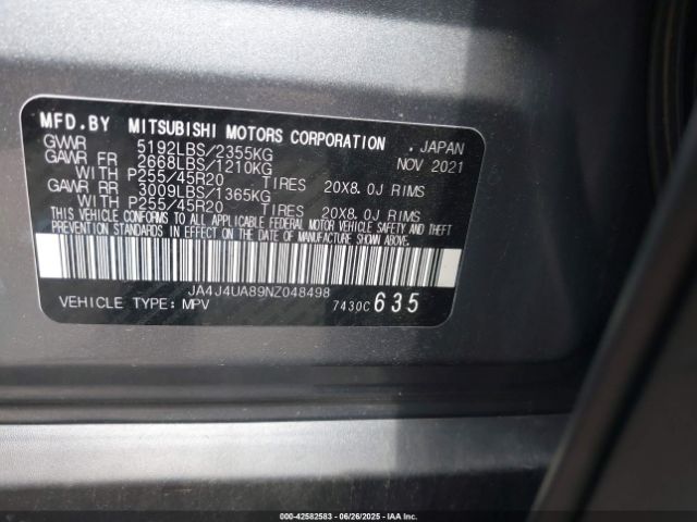 2022 MITSUBISHI OUTLANDER JA4J4UA89NZ048498 Photo 8