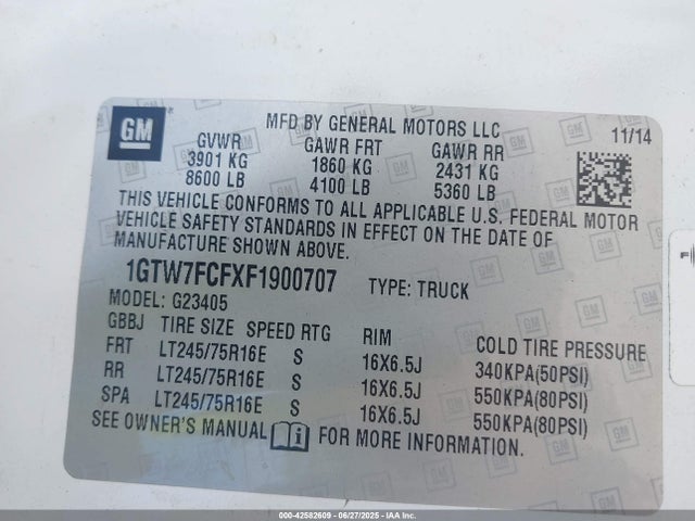 1GTW7FCFXF1900707 GMC l20