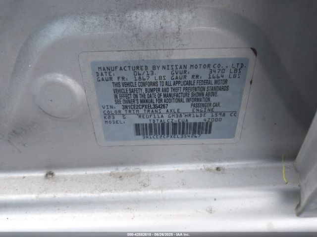 3N1CE2CPXEL354267 Nissan 2014
