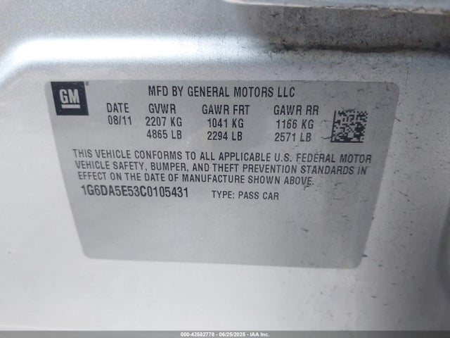 2012 CADILLAC CTS 1G6DA5E53C0105431 Photo 8