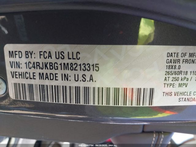 2021 JEEP GRAND CHEROKEE L 1C4RJKBG1M8213315 Photo 8