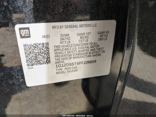 1G1ZD5ST5PF229659 Chevrolet lfv