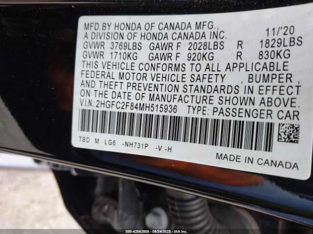 2HGFC2F84MH515936 Honda k20c2