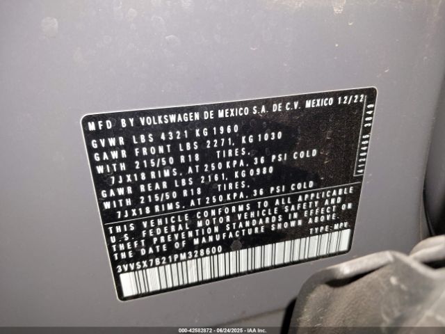 2023 VOLKSWAGEN TAOS 3VVSX7B21PM328600 Photo 8