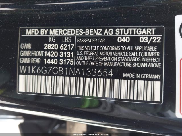2022 MERCEDES-BENZ S 580 W1K6G7GB1NA133654 Photo 8