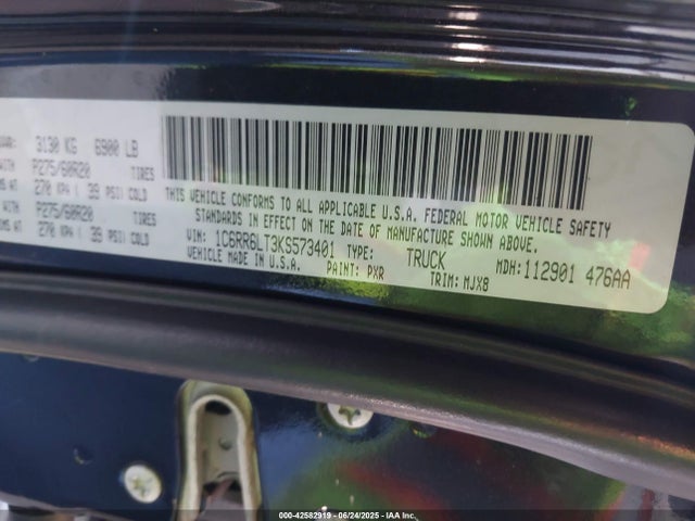 RAM 1500 2019 1C6RR6LT3KS573401 Image 9